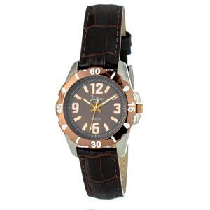 JUSTINA Brown Leather Dress Women's Watch